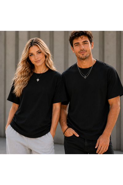 VODEXA Tricou oversize pentru bărbați și femei, simplu, imprimat, 100% bumbac...