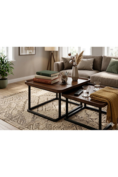 FARISHOME 2-Piece Service Table Set