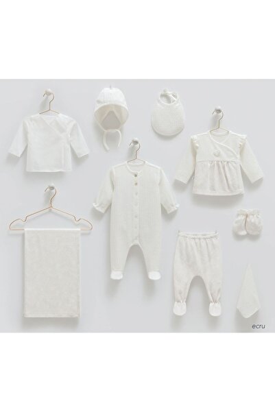 Caramell İncibaby 100% Cotton Heart Detailed 10-Piece Baby Girl Hospital Disc...
