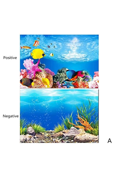 OEM Fundal acvariu dublu-fata, 30x50 cm, PVC gros, impermeabil, culori vibrante