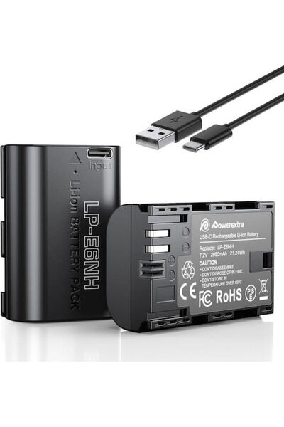 powerextra LP-E6NH 2950mAh Battery With Type-C Fast Charging, Compatible with...