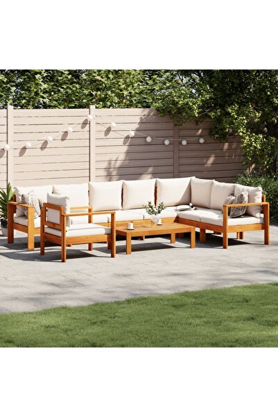 vidaxl Garden sofa set with cushions, 6 pieces, solid acacia wood