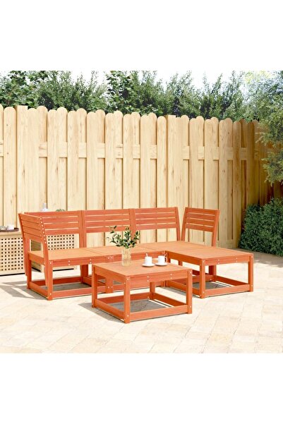 vidaxl Set mobilier pentru gradina 4 piese,maro ceruit, lemn masiv pin