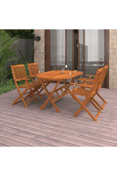 vidaxl Garden furniture set, 5 pieces, solid acacia wood