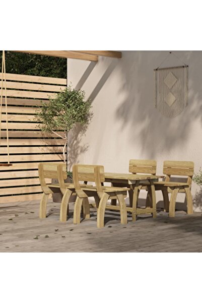 vidaxl 5-piece outdoor furniture set, treated pine wood