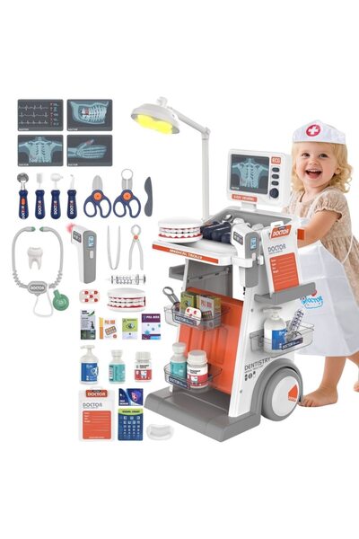 KidProtect Set Joaca Doctor Copii Doctor Pro Kids, 30 Accesorii, Sunete, Lumi...