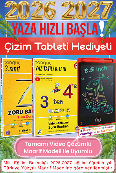 Tonguç Yayınları 3'ten 4'e Hazırlık Tüm Dersler Soru Bankası Kitabı & Tüm Der...