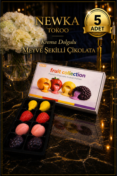 Tokoo Fruit Collection - 96g*5 kutu Meyveli Krema Dolgulu Meyve Şekilli Çikolata