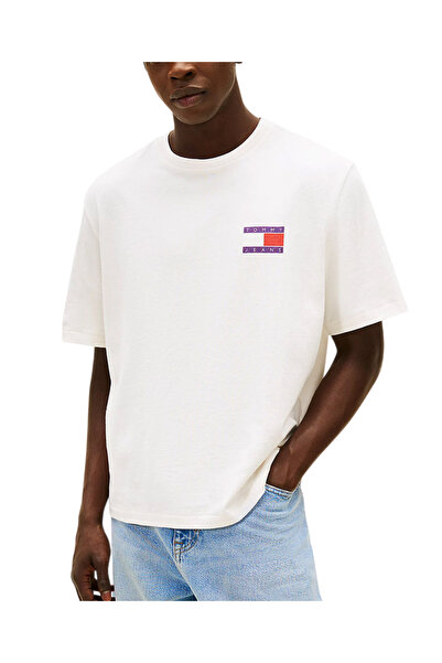 Tommy Hilfiger Ανδρικό T-shirt Εκρού Tommy Jeans DM0DM22337-YBH