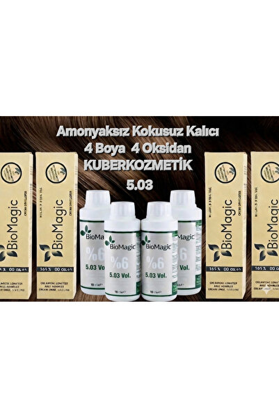 BIOMAGIC 5.03 Fındık Kabuğu Organik İçerikli Amonyaksız Kalıcı Kokusuz Saç Bo...