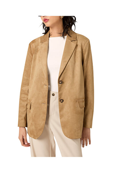 ALCOTT Γυναικείο Σακάκι Suede Μπεζ GI0263DO-BEIGE