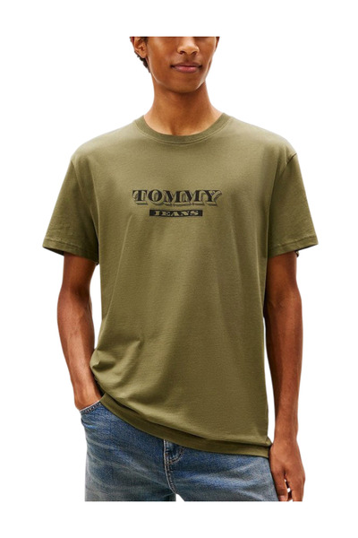 Tommy Hilfiger Ανδρικό T-shirt Χακί Tommy Jeans DM0DM22322-GY1