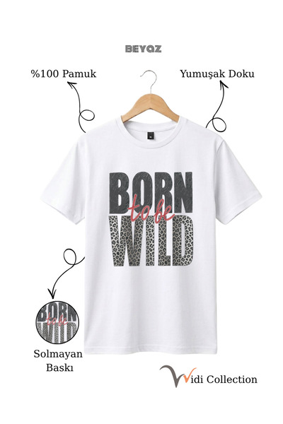 The Baski تي شيرت Born To Be Wild بنمط الفهد من Born To Be Wild مصنوع من القط...