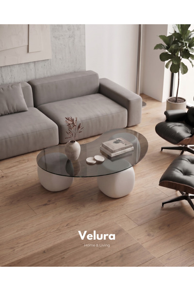 Velura Home & Living Modern Orta Sehpa & Küre Sehpa & Top Sehpa & Füme Fasuly...