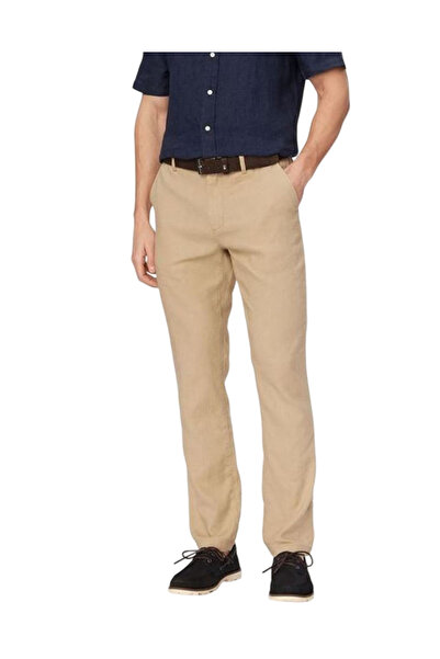 Tommy Hilfiger Ανδρικό Λινό Παντελόνι Μπεζ MW0MW42337-AEG