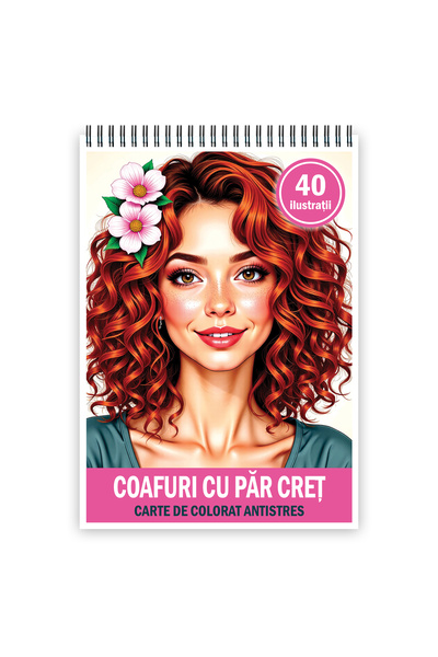 Legendary Gifts Carte de colorat, 40 de ilustratii Coafuri cu par cret, 86 pa...