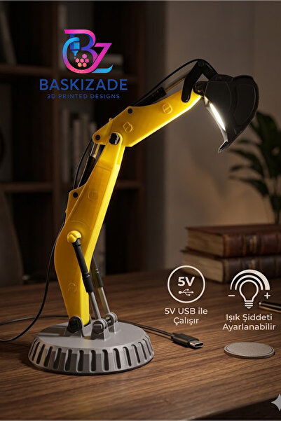 baski.zade Ekskavatör Masa Lambası