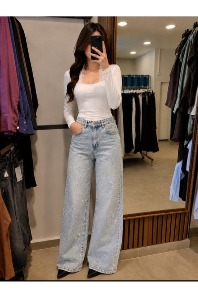 Zeo Basic taşlı kot pantolon