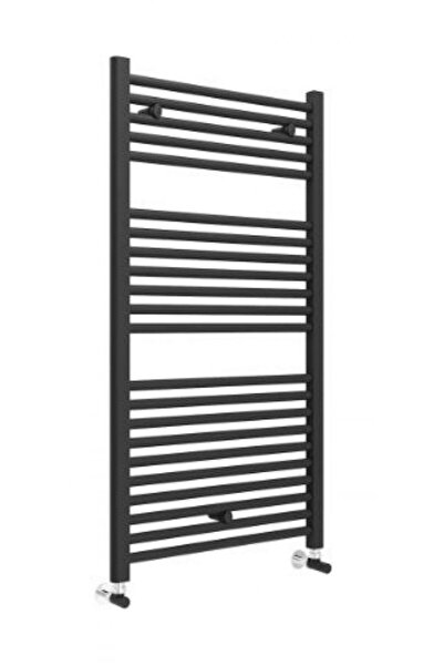 ROMSTAL Towel rail bathroom radiator, matte black, steel, straight, Vision, 6...