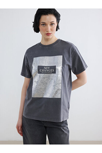 LC Waikiki Tricou pentru damă cu imprimeu cu gât crew
