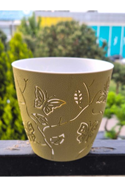 Alya Plastik PLASTİK 3D DESENLİ 1 NO BAHÇE BALKON SAKSISI 0.7LT 10X11 CM
