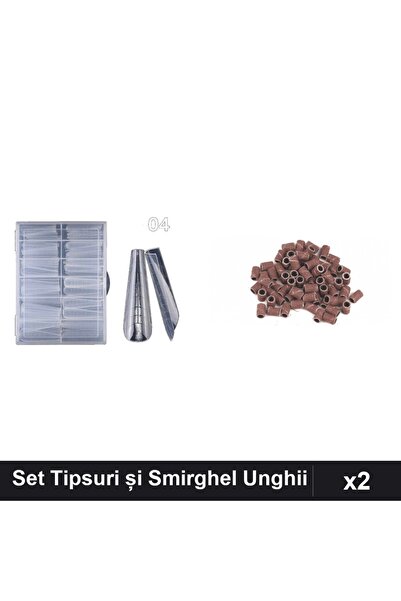Makeup Set Îngrijire Unghii 2 Piese, 120 Tipsuri Reutilizabile + 20 Rezerve S...