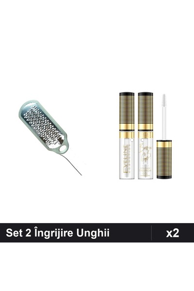 Makeup Set 2 Îngrijire Unghii - Razatoare Calcaie Abraziva și Gel Sprâncene E...