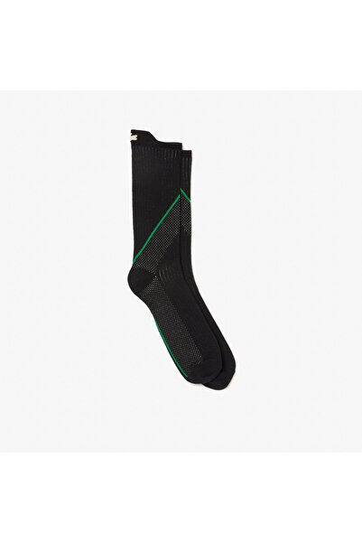 Lacoste جوارب سوداء مطبوعة للجنسين