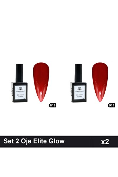 Makeup Set 2 Oje Semipermanente Global Fashion Elite Glow 15ml, Nuanta 011, G...