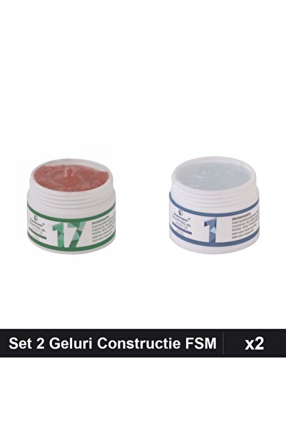 Makeup Set 2 Geluri Constructie UV LED FSM 15g, Nuante 17 și Transparent, Man...