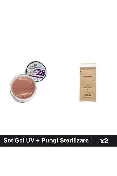 Makeup Set 2 Gel Constructie UV LED FSM 15g + 100 Pungi Sterilizare Instrumentar