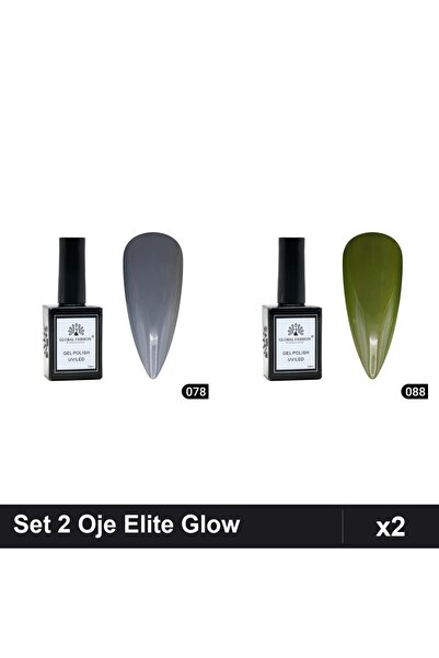 Makeup Set 2 Oje Semipermanente Global Fashion Elite Glow 15ml, Nuante 078 08...