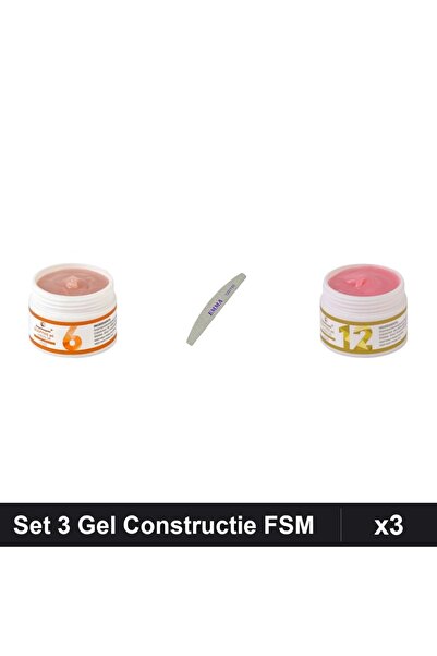 Makeup Set 3 Gel Constructie FSM 15g Nuante 06 12, Pila Unghii EMMA 120/150, ...