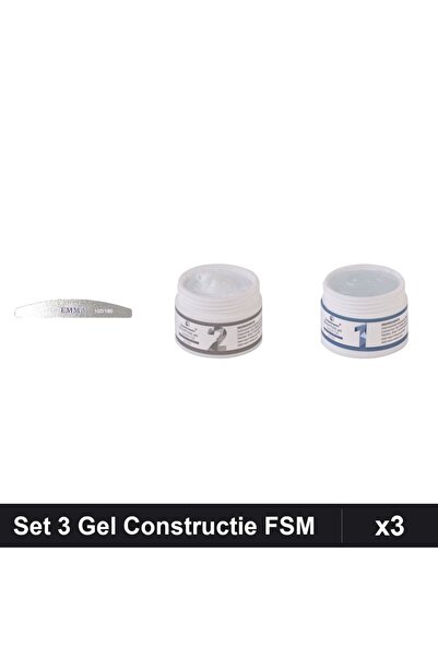 Makeup Set 3 Unghii Gel Constructie FSM 15g, Pila Emma 100/180, Manichiura UV...
