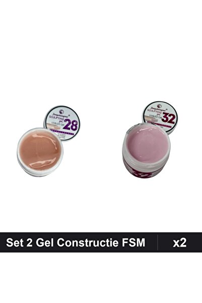 Makeup Set 2 Geluri Constructie UV LED FSM 15g, Nuante 28 32, Manichiura Prof...