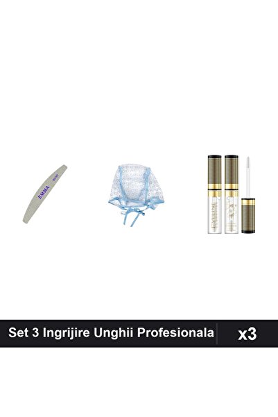 Makeup Set 3 Ingrijire Unghii EMMA Pila 100/120, Casca Suvite, Gel Sprancene ...