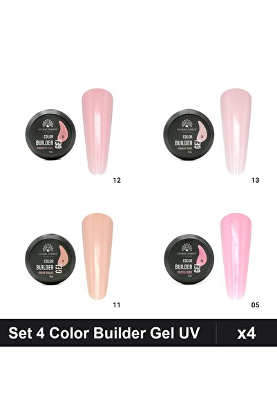 Makeup Set 4 Color Builder Gel UV 15g Global Fashion, Nuante Strawberry Shake...