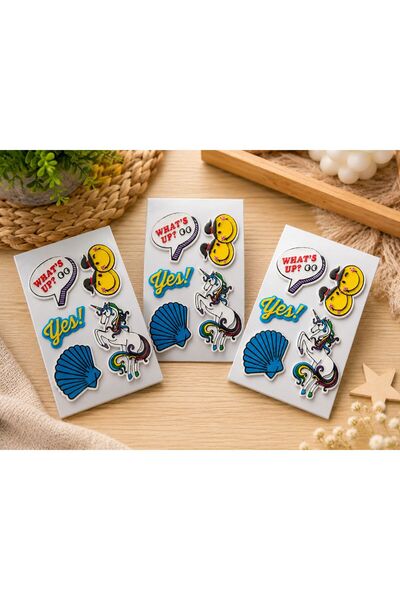 Kids Set of 3D rubber stickers for children