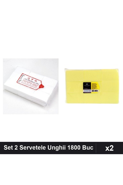 Makeup Set 2 Servetele Unghii Special Nail 1800 Buc, Îngrijire Manichiură Pro...