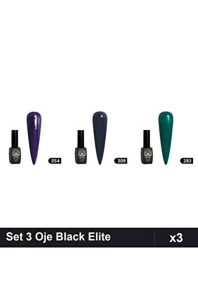 Makeup Set 3 Oje Semipermanente Black Elite Global Fashion 8ml, Nuante 054 30...
