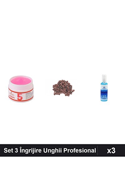 Makeup Set 3 Îngrijire Unghii - Gel Constructor UV LED 15g, Rezerve Smirghel ...