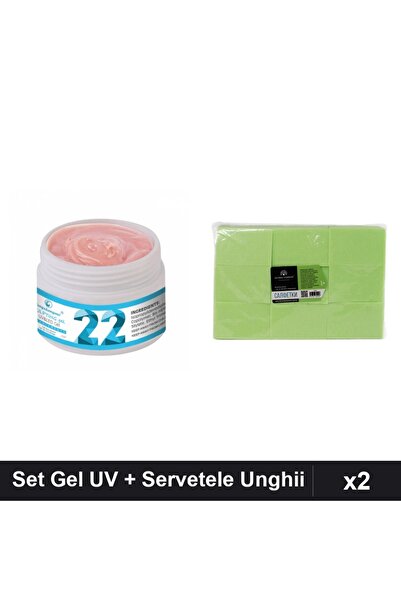 Makeup Set 2 Gel Constructie UV LED FSM 15g + 900 Servetele Unghii Verde, Man...
