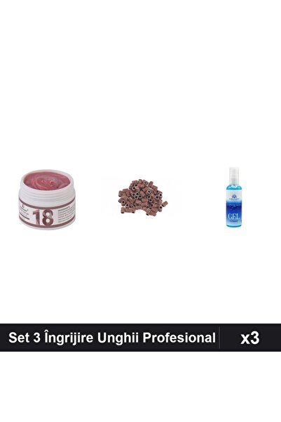 Makeup Set 3 Îngrijire Unghii: Gel Constructie UV LED 15g, Rezerve Smirghel 2...