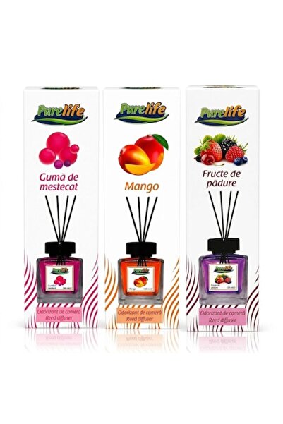 Pure Life Cosmetics Set de 3 odorizante de cameră Purelife (Gumă de mestecat,...