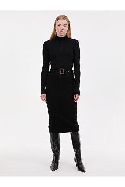 ORSAY Black women's midi dress with belt