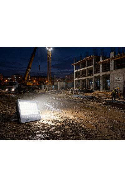 kialed Solar LED Projektör Güneş Enerjili Şarjlı Taşınabilir IP66 Kamp Şantiy...