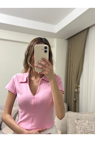 B & B Boutiquee Fermuarlı kısa kol body