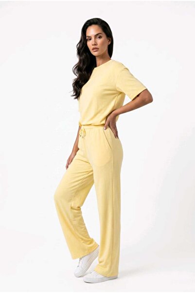 hies 2-Piece Wide Leg Top and Bottom Set - New Season Modal Tracksuit Set - Y...