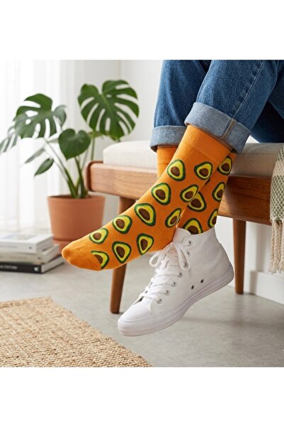 Çorap Kurdu Avocado Patterned Colorful Unisex Socks