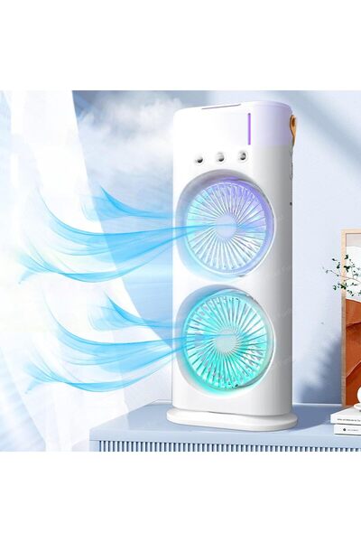 TERRION Portable Double-Ended Mist Spray Fan USB Rechargeable Mini Desk Cooli...